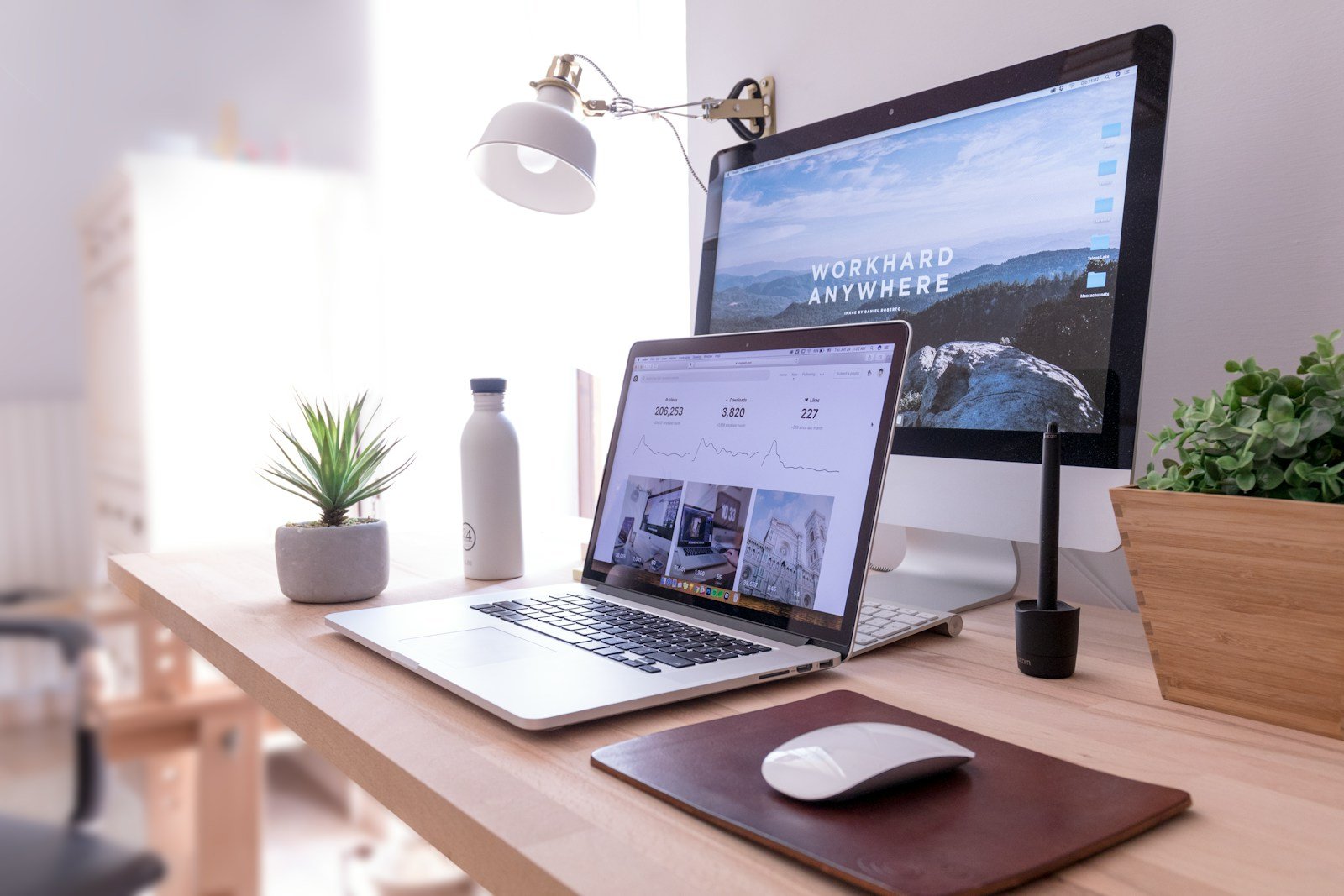 Smart devices for a home office desk setup