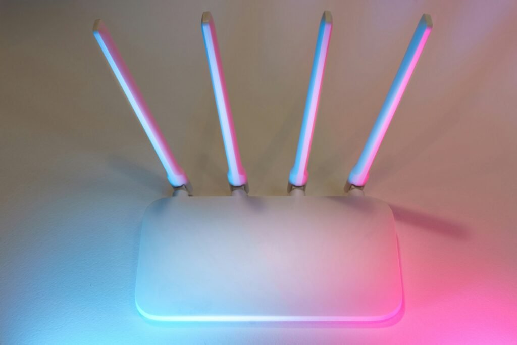 A modern wireless Wi-Fi router, representing the best Wi-Fi routers of 2026 for home office and remote work