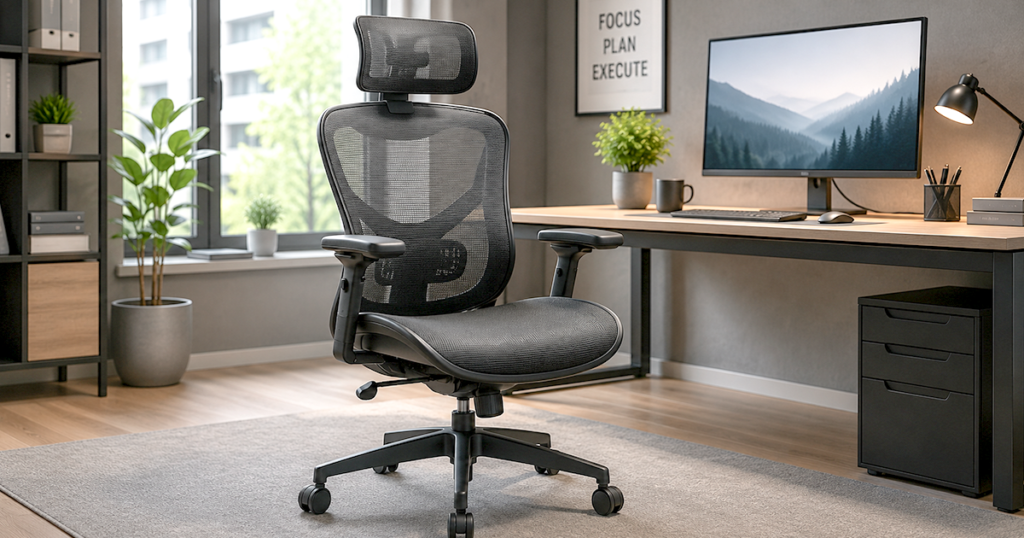 Ergonomic office chair for a home office and remote work