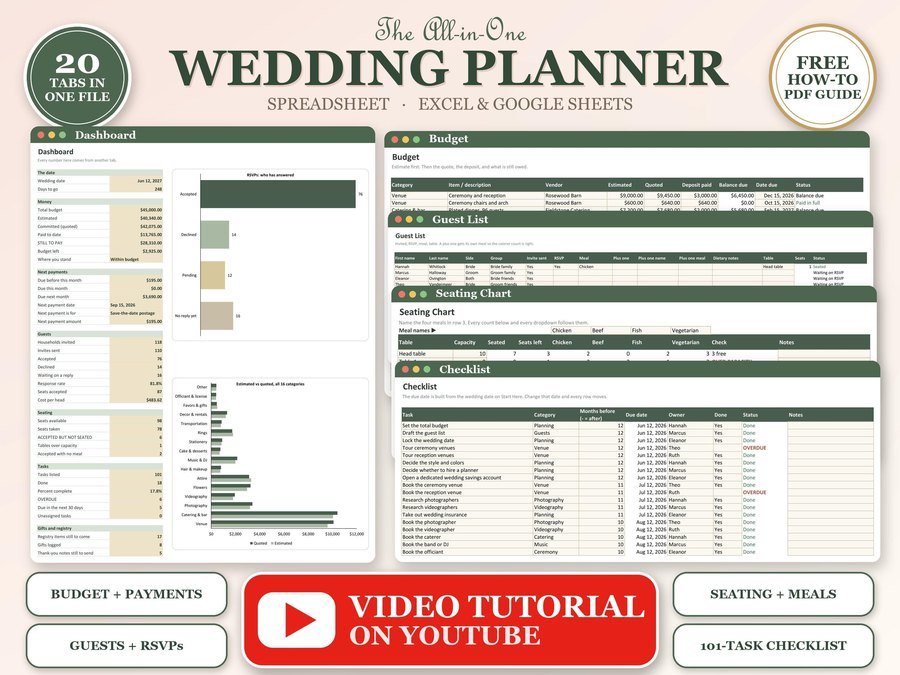 Wedding Planner Spreadsheet